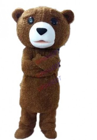 hot sale tedy Bear Mascot costume adult fur teddy bear Party mascot costume free shipping