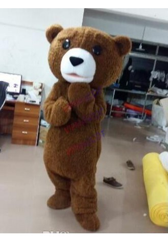 hot sale tedy Bear Mascot costume adult fur teddy bear Party mascot costume free shipping
