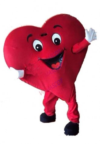 Red Heart of Adult Mascot Costume  Material RED HEART Mascot Costume  Fancy Dress Party   Festival Mascot Free Shipping