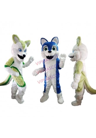 Long-haired Dog Husky Wolf Fox Mascot Costumes Cosplay Theme Mascotte Carnival Costume for Adults Christmas Halloween Outfit