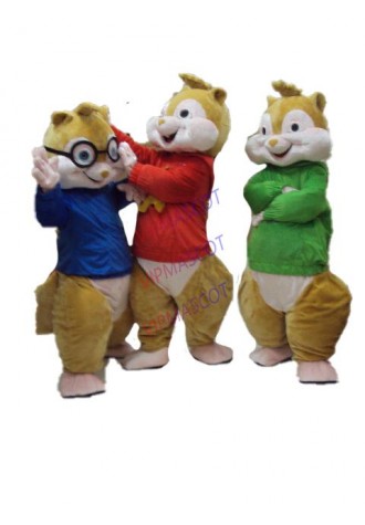Alvin and the Chipmunks cartoon Mascot Costume cute Cartoon cosplay Character adult size Hot sale Christmas Halloween out Suit