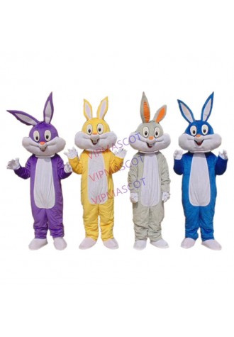 Adult Bugs bunny Rabbit Mascot Costume Carnival Festival Commercial Advertising Party Dress With A Mini Fan Inside Head
