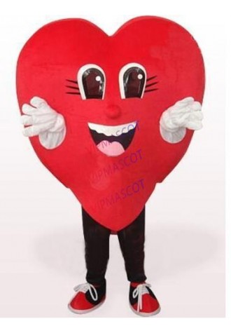 Red Meart Mascot Costumes Smiley heart Cartoon Apparel advertisement costumes Halloween Birthday party