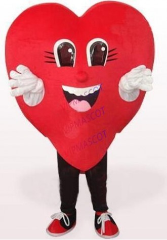 Red Meart Mascot Costumes Smiley heart Cartoon Apparel advertisement costumes Halloween Birthday party