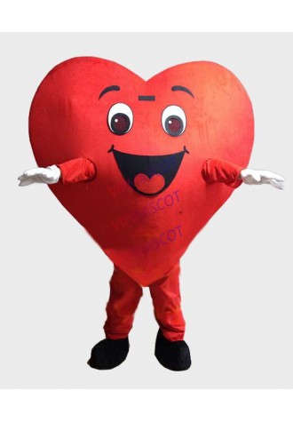 Red Meart Mascot Costumes Smiley heart Cartoon Apparel advertisement costumes Halloween Birthday party