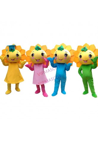 High Quality Custom Made EVA Material Sunflower Mascot Costume Flower Cartoon Halloween Birthday Stage Performance Dress