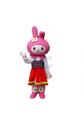 Rabbit Mascot Costume for Sale Girl Rabbit Cartoon Character Cosplay Mascotte Fancy Dress Carnival Costume Outfits Adult Size