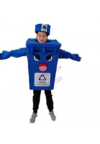 Recycle Trash Can Mascot Costume Kids Children Size Waste Ash Bin Garbage Can Advertising Mascotte Halloween Fancy Dress Kits