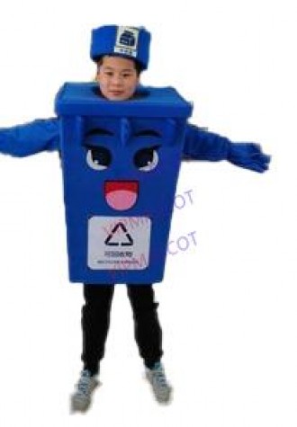 Recycle Trash Can Mascot Costume Kids Children Size Waste Ash Bin Garbage Can Advertising Mascotte Halloween Fancy Dress Kits