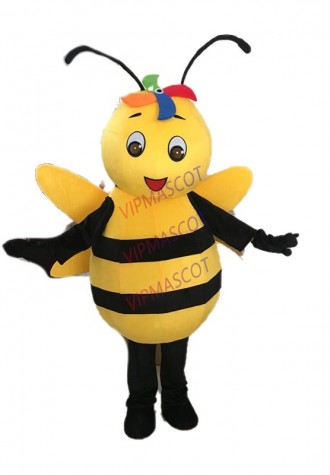 Bee Hornet Mascot Costume Yellow Bee Mascot Adult Character Costume Cosplay Apparel Wasp Bee Mascot Costume for Halloween Party
