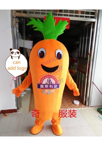 Vegetables Theme Carrot Mascot Costume Role Playing Cartoon Clothing Adult Size for Halloween Party Event Advertising Dress