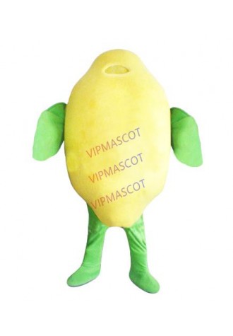 mascot lemon Fruit Green Food Mascot Costume Yellow lemon Cartoon Mascotte Outfit Suit