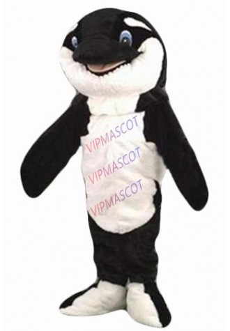 mascot black Orca mascot adult plush mascot costume black whale sea animal creature mascotte outfit suit