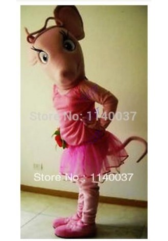 mascot pink mouse Mascot Costume Adult Size Cartoon Character Mascotte Outfit Suit Fancy Dress EMS FREE