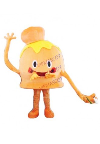 mascot Orange Corporate Image Mascot Costume with Helmet Mini Fan Adult Size Mascotte Outfit Suit EMS FREE SHIP