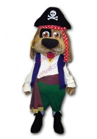 mascot Hot Sale Deluxe Pirate Dog Mascot Costume Adult Size Halloween Cosply Carnival Costume Pirate Mascotte Outfit Suit