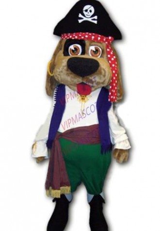 mascot Hot Sale Deluxe Pirate Dog Mascot Costume Adult Size Halloween Cosply Carnival Costume Pirate Mascotte Outfit Suit