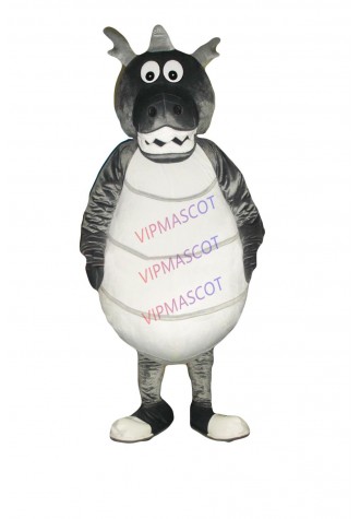 Cartoon Character Adult cute grey big dragon Mascot Fancy Dress party Costume adult size