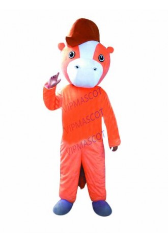 Hot sale Cute Adult cute orange horse mascot fancy dress costumes Halloween party costumes