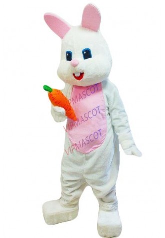 New arrival Cute Cartoon Character Adult lovely white rabbit Mascot Costume Fancy Dress Halloween party costume