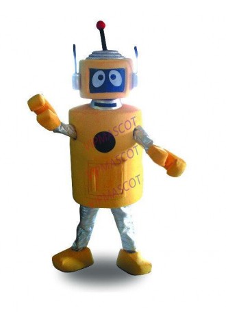 Hot sale Cute Cartoon Character Adult cute yellow robot  Mascot Fancy Dress Halloween party Costume adult size