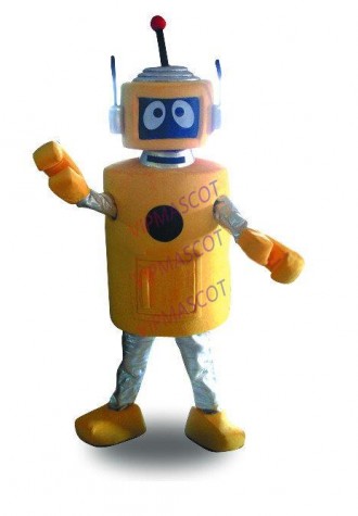 Hot sale Cute Cartoon Character Adult cute yellow robot  Mascot Fancy Dress Halloween party Costume adult size