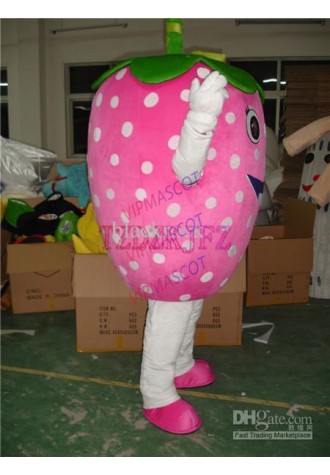 Hot sale Cute Adult New Cute Pink strawberry Mascot Costume Adult Size Halloween coatume