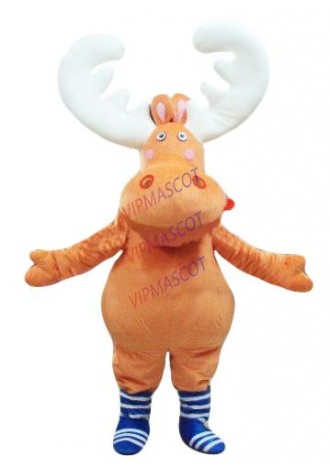 Hot sale Cartoon Character cute Moose Deer Mascot Costume party costume Adult Size
