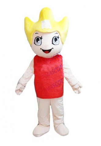 Hot sale Cute Adult cute yellow hair boy mascot costume fancy dress Halloween party costumes adult size
