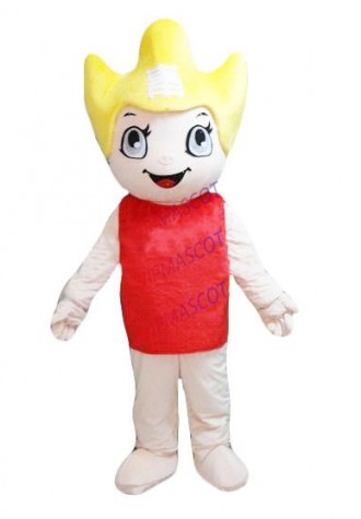 Hot sale Cute Adult cute yellow hair boy mascot costume fancy dress Halloween party costumes adult size