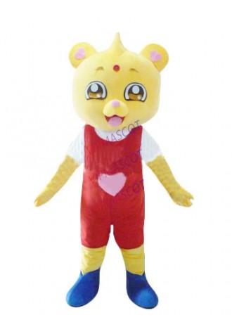 Hot selling Foam Adult lovely cartoon red cloth bear mascot costume fancy dress party costumes adult size