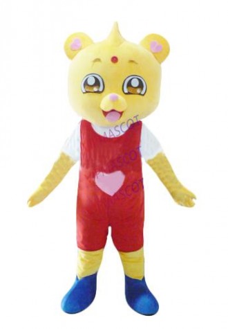 Hot selling Foam Adult lovely cartoon red cloth bear mascot costume fancy dress party costumes adult size