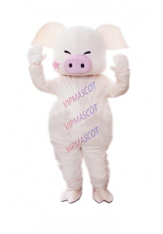 Adult cartoon character lovely light pink pig Mascot Costume Halloween party costumes adult size