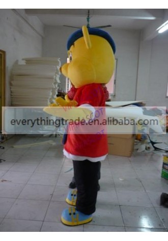 Hot selling Cute Adult cartoon lovely blue hat bear mascot costume suit fancy dress party costumes adult size