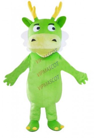 Hot sale Cute Adult cute green little dragon mascot fancy dress suit costumes cartoon party costumes adult size