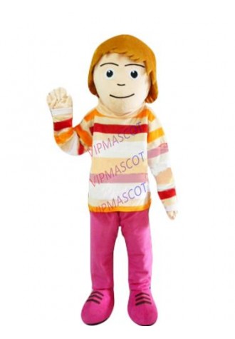 New arrival Foam Adult cute brown hair girl mascot fancy dress suit costumes cartoon party costumes adult size