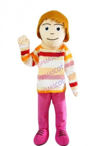 New arrival Foam Adult cute brown hair girl mascot fancy dress suit costumes cartoon party costumes adult size
