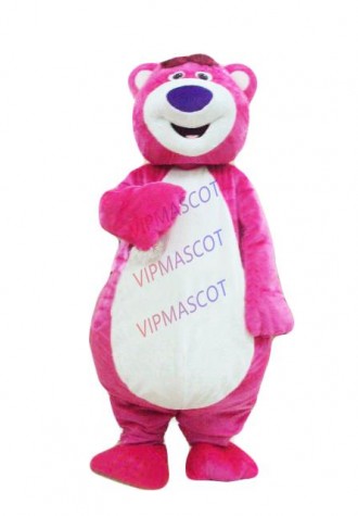 Hot sale Cute Adult Lotso Bear Mascot Costume Fancy Dress Halloween Cartoon Party Outfits Adult Size