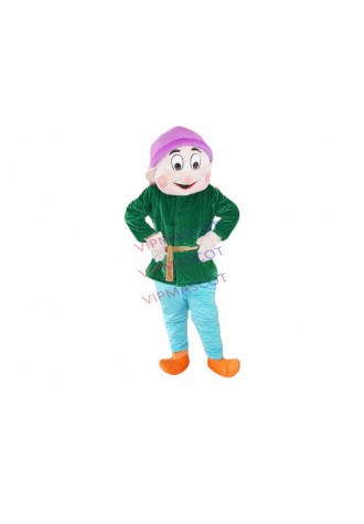 Hot selling Adult cute High quality green dress The Seven Dwarfs Adult Size Cartoon Mascot Costume