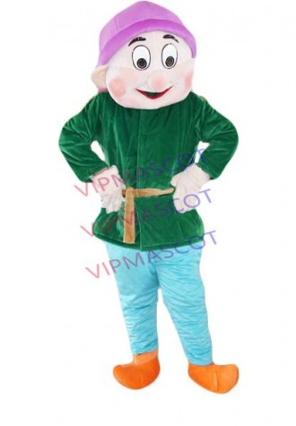 Hot selling Adult cute High quality green dress The Seven Dwarfs Adult Size Cartoon Mascot Costume