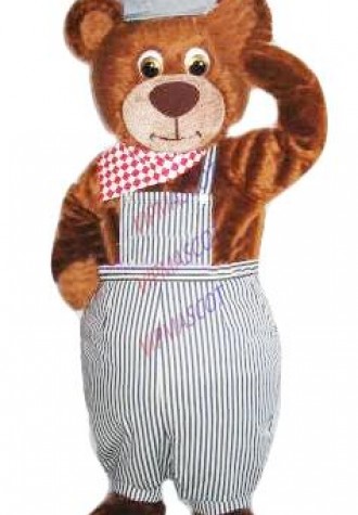 Hot sale Cute Character Adult lovely cute wear hat bear Mascot Costume fancy dress Halloween party costume