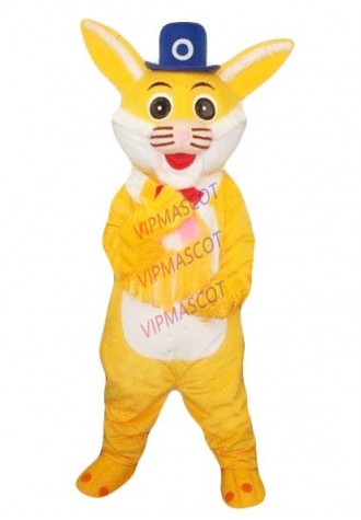 New arrival Cute Cartoon Character Adult lovely yellow rabbit Mascot Costume Fancy Dress Halloween party costume