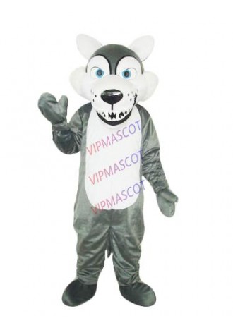 New arrival Foam Cartoon Character Wolf Grey White Husky Dog Mascot Costume Adult Size HOT SALE