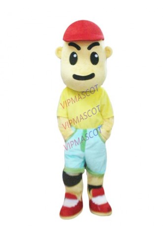 Hot sale  Adult lovely cartoon red hat boy mascot costume fancy dress party costumes adult size