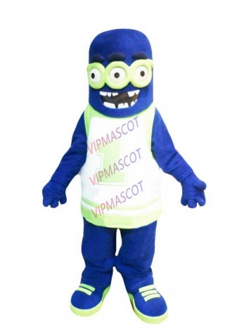 Friendly Blue Three Eyes Farm Monste Mascot Costume Adult Cartoon Character Monster Theme Mascotte Carnival Fancy Dress1912