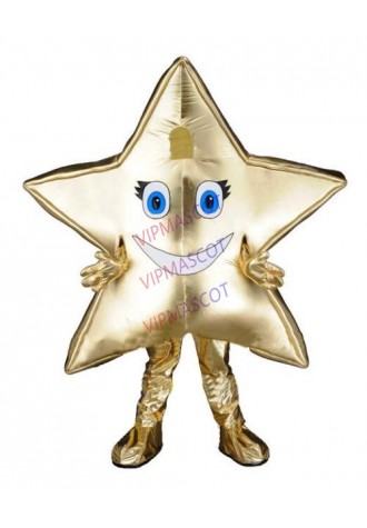 brilliant golden star mascot costume Adult size Cartoon Christmas top star theme  Mascotte Fancy Dress Carnival Kits Suit 2458