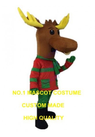 Christmas Reindeer Moose Mascot Costume Cartoon deer Anime Cosplay Costumes Carnival Fancy Dress 3006
