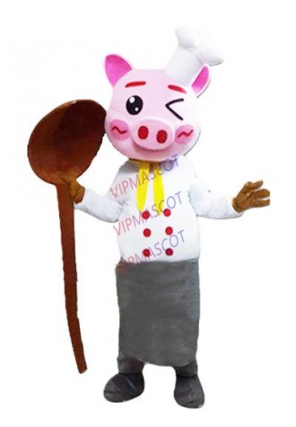 pig chef mascot costume custom adult size cartoon character cosplay carnival costume 3300