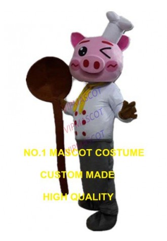 pig chef mascot costume custom adult size cartoon character cosplay carnival costume 3300