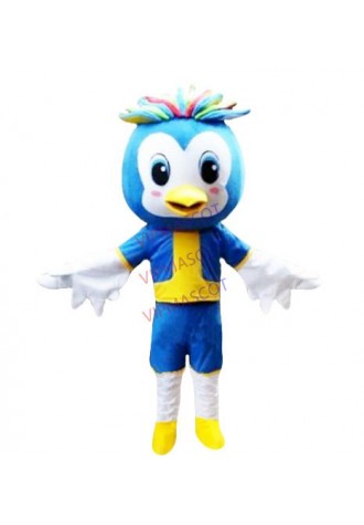 little blue luky bird mascot costume adult size cartoon character birds theme school performing props carnival fancy dress 2636
